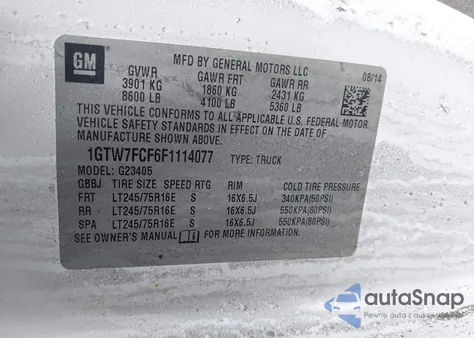 2015 GMC Savana 2500 Work Van from USA, damaged, VIN 1GTW7FCF6F1114077